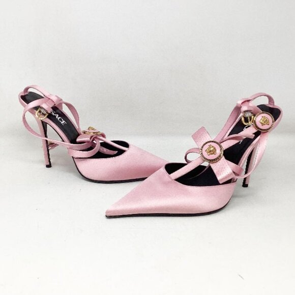 *ON SALE* Versace Gianni #53138 Bow Slingback Pumps Size 38.5 - Picture 1 of 8